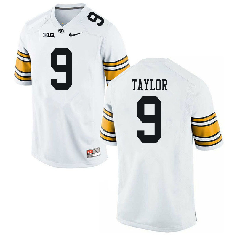 Men #9 Tory Taylor Iowa Hawkeyes College Football Jerseys Sale-White - Click Image to Close